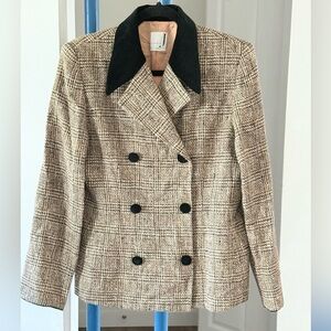 VTG. STUDIO. J Black and Tan Plaid Blazer
